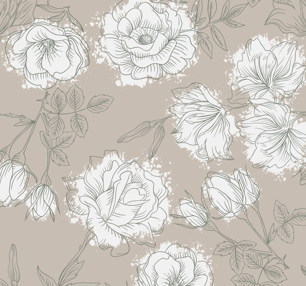 Dywan winylowy do salonu w stylu vintage z piwoniami - TenStickers