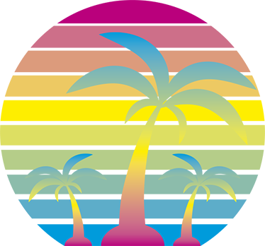 Dywan winylowy natura zachód słońca w stylu lat 80. - TenStickers