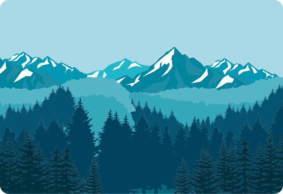 Dywan winylowy natura pełen niebiesko-zielonych krajobrazów - TenStickers