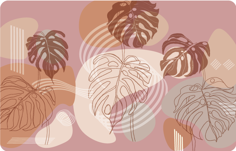 Dywan winylowy natura liściasty szkic ciągły - TenStickers