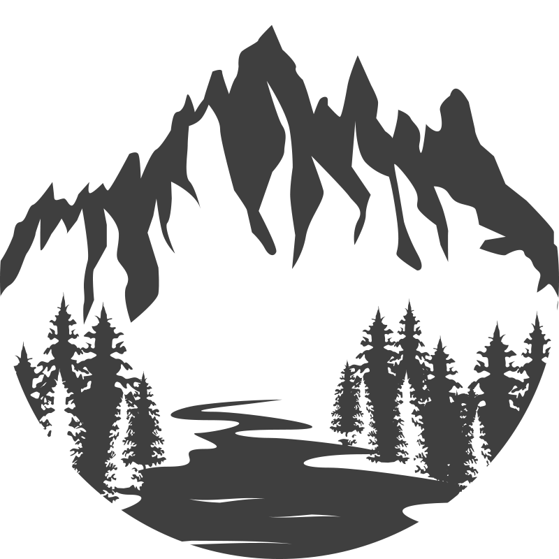 Dywan winylowy natura sylwetka górskiego krajobrazu - TenStickers