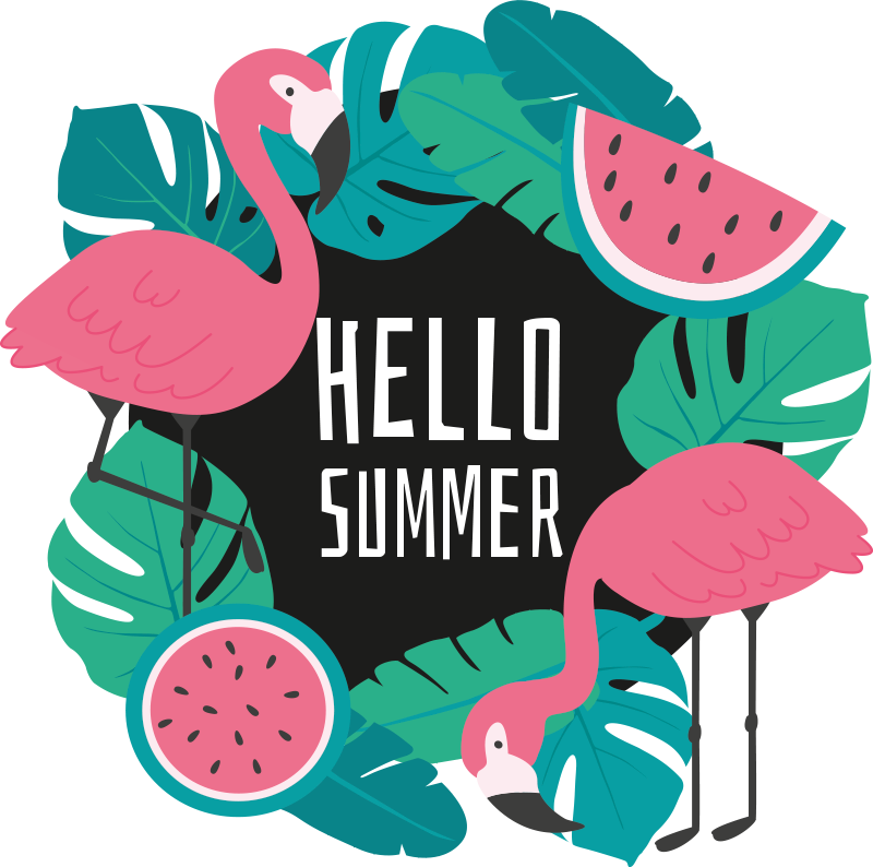 Dywan winylowy natura w tropikalne flamingi - TenStickers