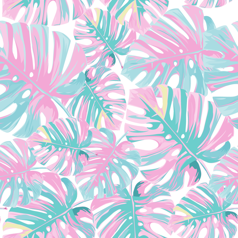 Dywan winylowy w kwiaty i rośliny monstera deliciosa - TenStickers