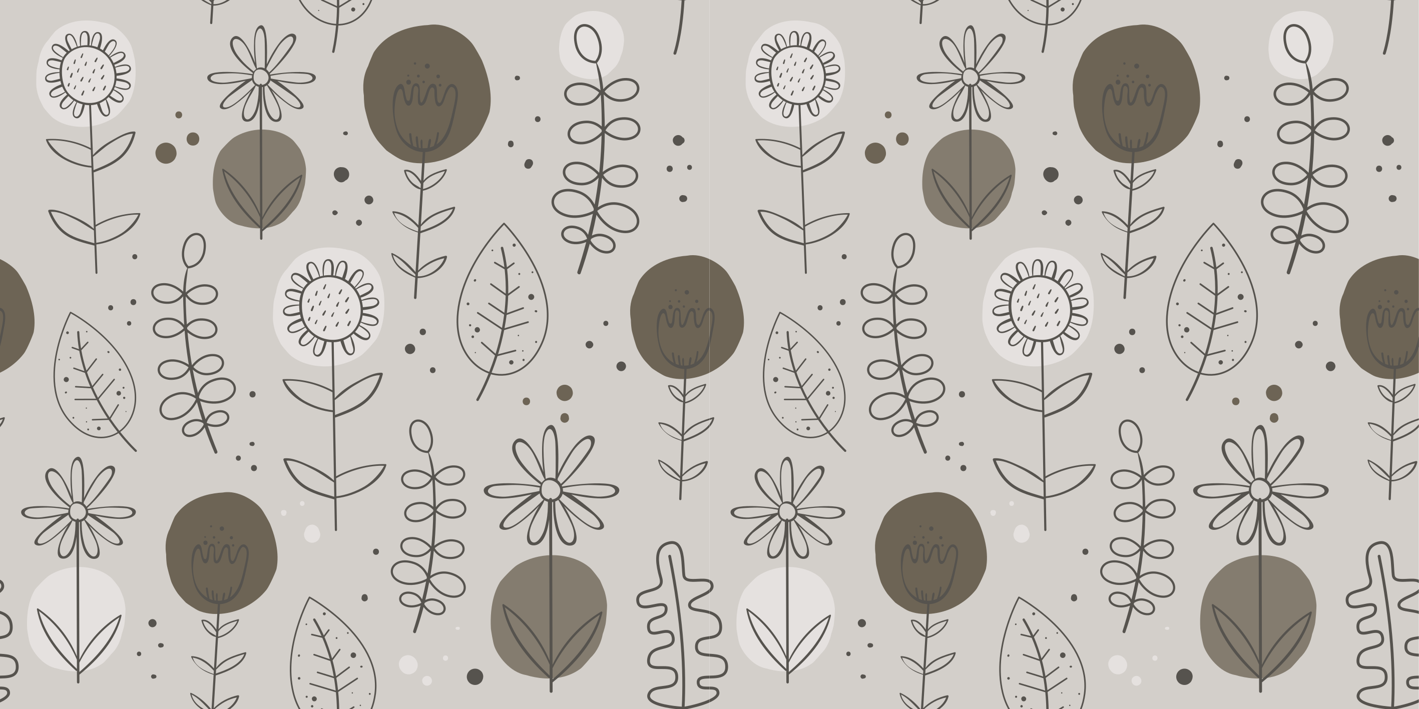 Dywan winylowy w kwiaty i rośliny w naturalnych kolorach - TenStickers