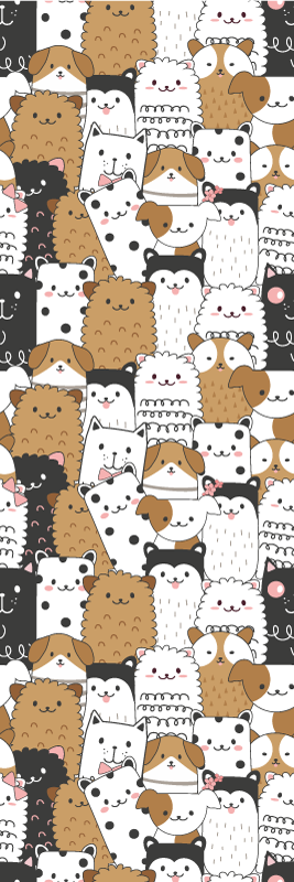 Dywan winylowy do salonu urocze psy bez szwów - TenStickers