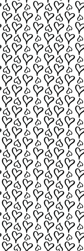 Dywan winylowy do salonu z czarnymi sercami ilustracyjnymi - TenStickers