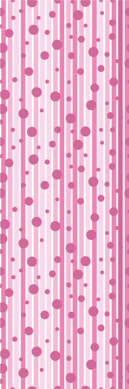 Dywan winylowy do salonu w pionowe różowe kropki - TenStickers