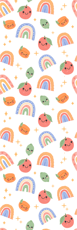 Dywan winylowy do salonu urocze owoce z twarzami - TenStickers