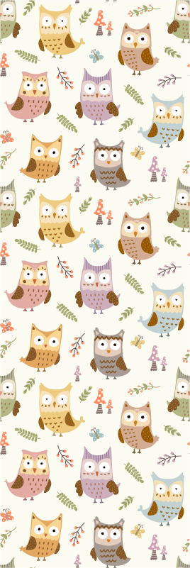 Dywan winylowy do salonu urocze sowy z zawodami - TenStickers