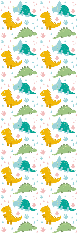 Dywan winylowy do salonu w uroczy wzór dinozaurów - TenStickers