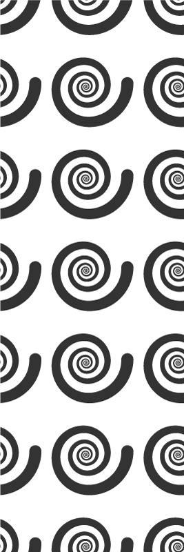 Dywan winylowy do salonu spiralny w czarno-białe wzory - TenStickers