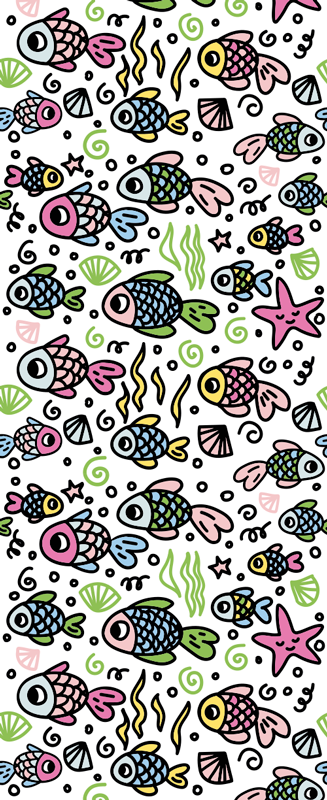 Dywan winylowy do salonu w wielokolorowe ryby - TenStickers