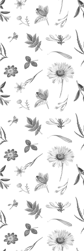 Dywan winylowy do salonu szare wiosenne kwiaty - TenStickers