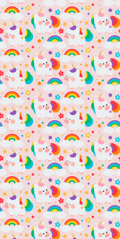 Dywan winylowy do salonu kolorowe konie rysowane ręcznie - TenStickers