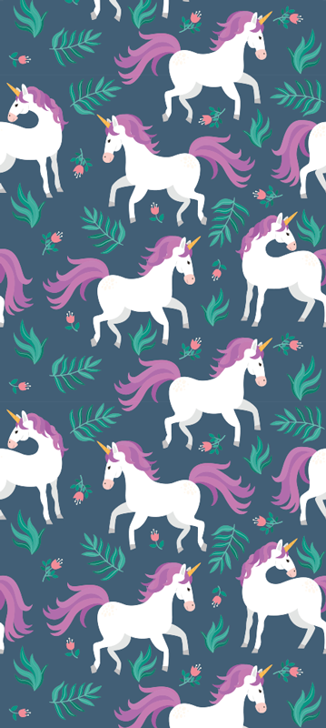 Dywan winylowy do salonu w niebieskie jednorożce - TenStickers