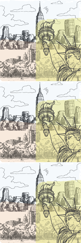 Dywan winylowy do salonu kolaż w stylu vintage nyc - TenStickers