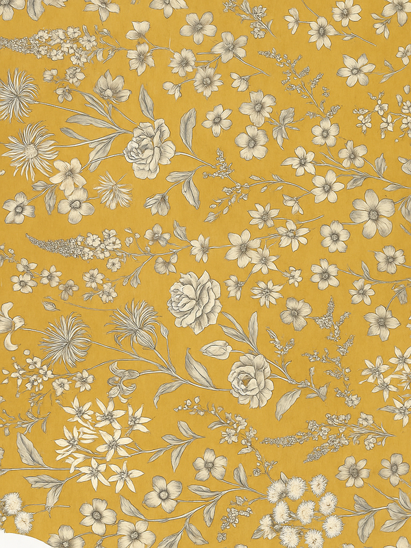 Dywan winylowy do salonu w stylu vintage kwiatowy - TenStickers