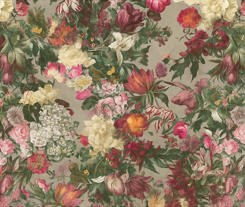 Dywan winylowy do salonu kwiaty w stylu vintage - TenStickers