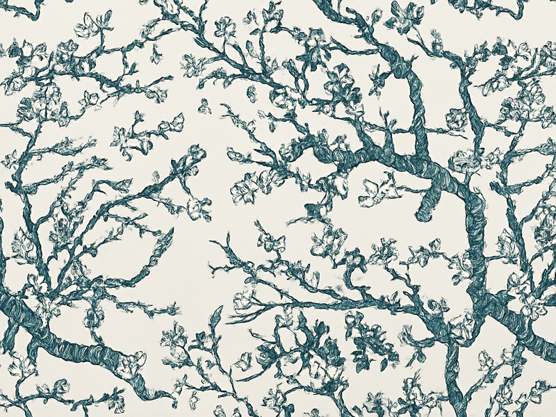 Dywan winylowy do salonu niebieskie drzewo - TenStickers