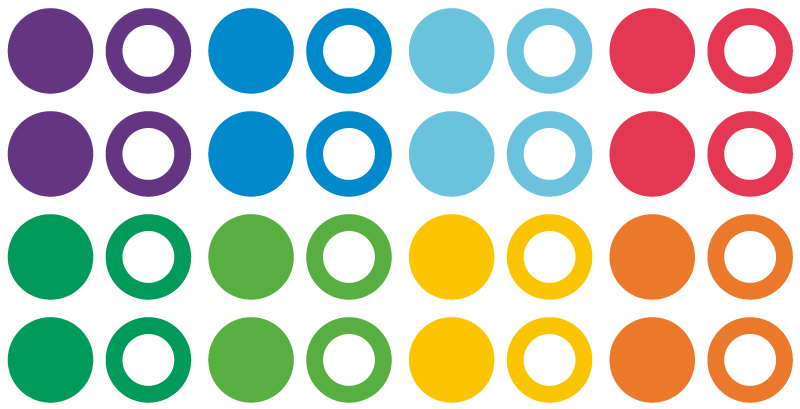 Dywan winylowy wzór geometryczny kolorowe kręgi tęczy - TenStickers