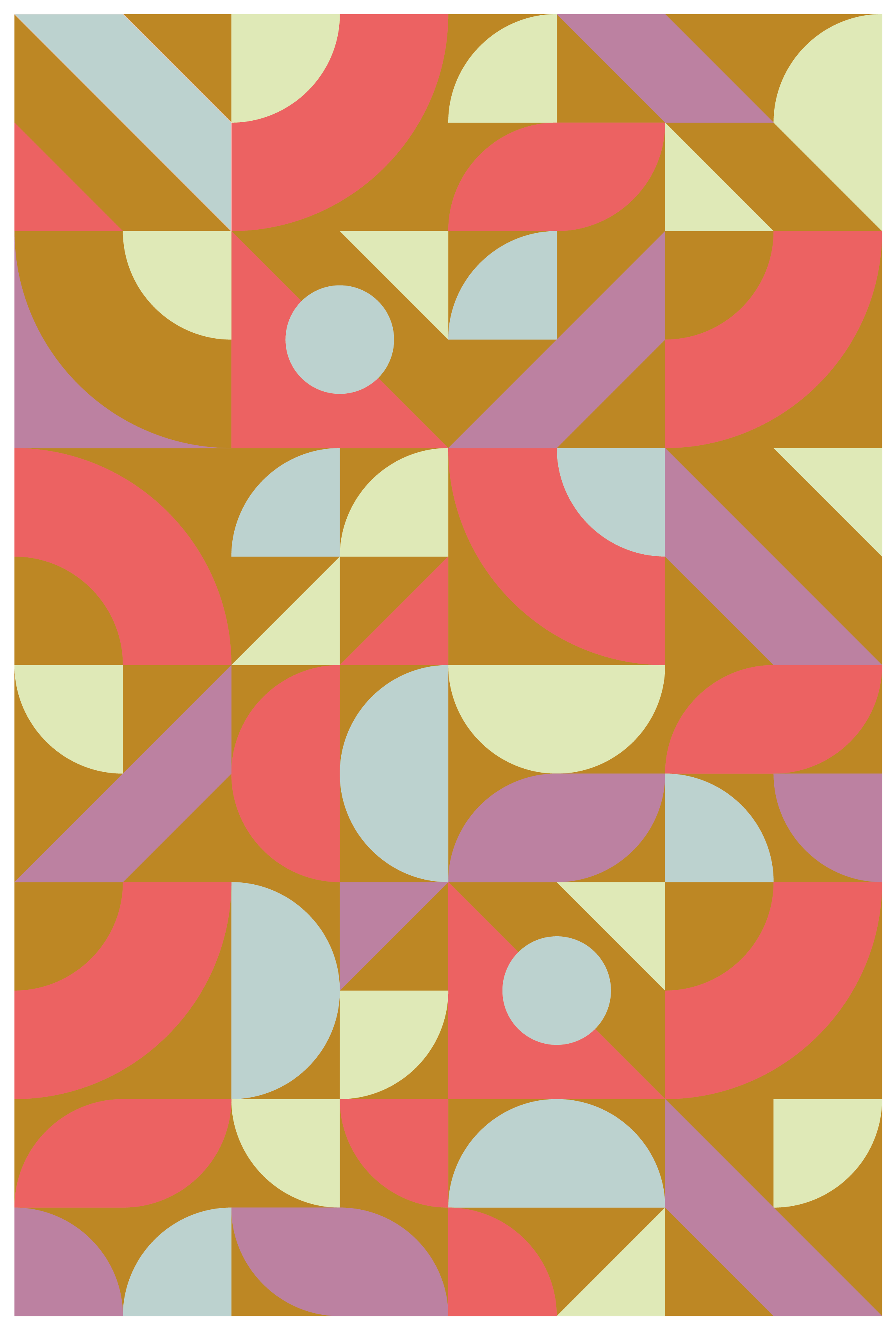 Dywan winylowy wzór geometryczny kolory retro - TenStickers