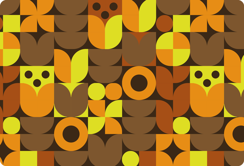 Dywan winylowy wzór geometryczny abstrakcyjne lata 70. - TenStickers