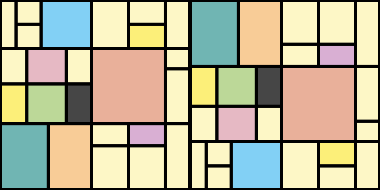 Dywan winylowy wzór geometryczny w kolorowe blokii - TenStickers