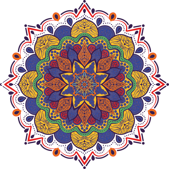 Dywan winylowy wzór geometryczny kolorowa mandala kwiatowa - TenStickers