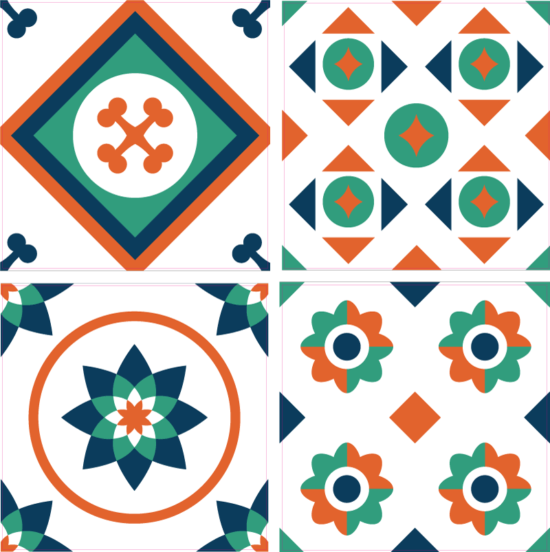 Dywan winylowy wzór geometryczny płytki geometryczne - TenStickers