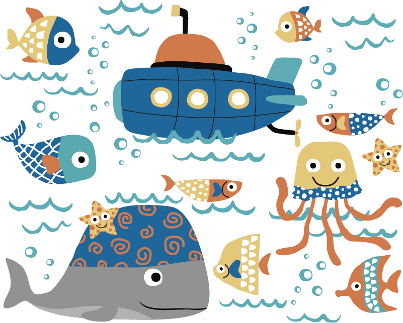 Dywan winylowy dla dziecka z motywami morskimi - TenStickers