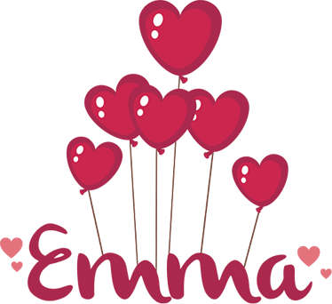 Dywan winylowy dla dziecka balony serca z imieniem - TenStickers