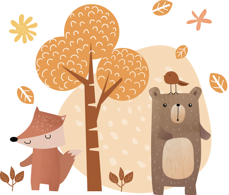 Dywan winylowy dla dziecka zwierzęta i drzewo - TenStickers