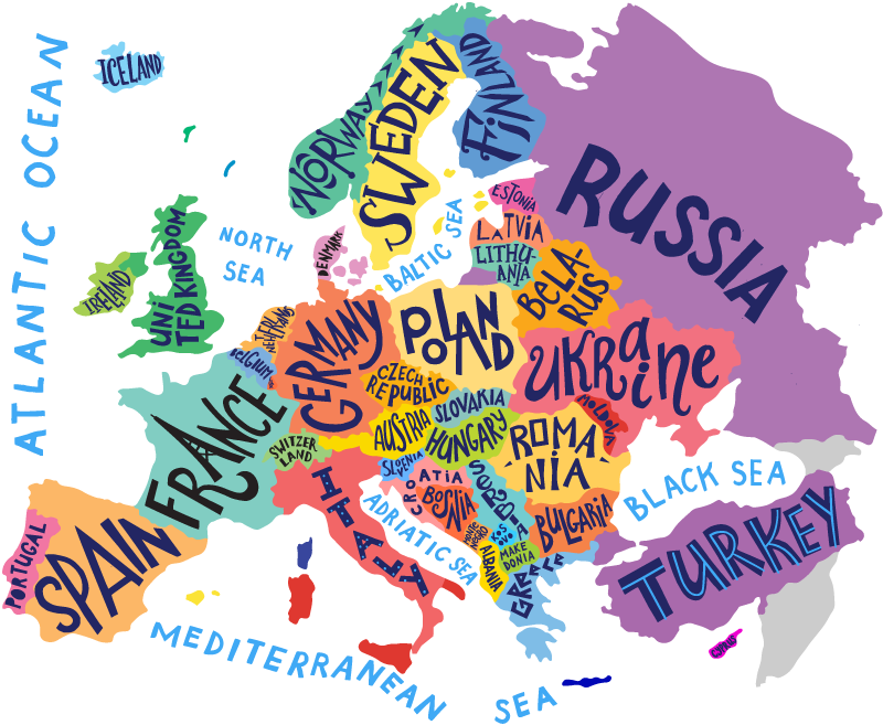 Dywan winylowy dla dziecka mapa europy - TenStickers