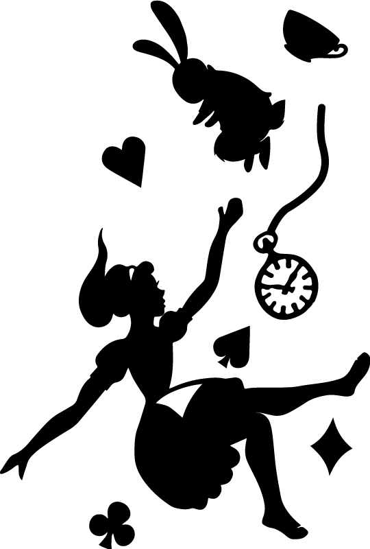 Dywan winylowy dla dziecka alicja i biały królik - TenStickers