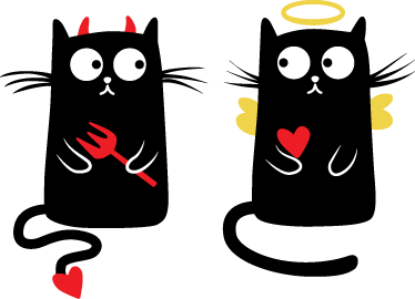 Dywan winylowy dla dziecka kot dobry i zły - TenStickers