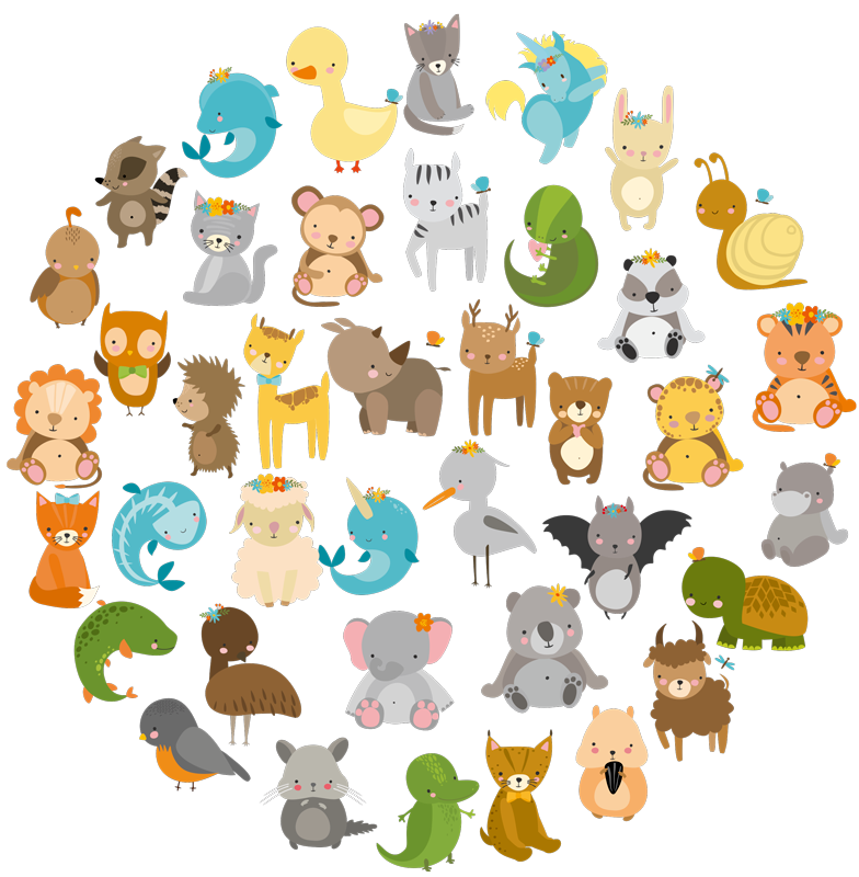 Dywan winylowy dla dziecka zwierzęta z zoo - TenStickers