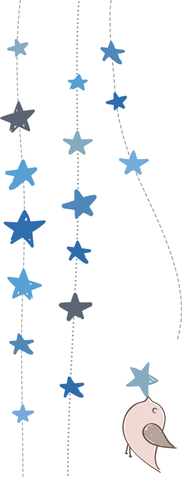 Dywan winylowy dla dziecka niebieskie gwiazdki i ptak - TenStickers