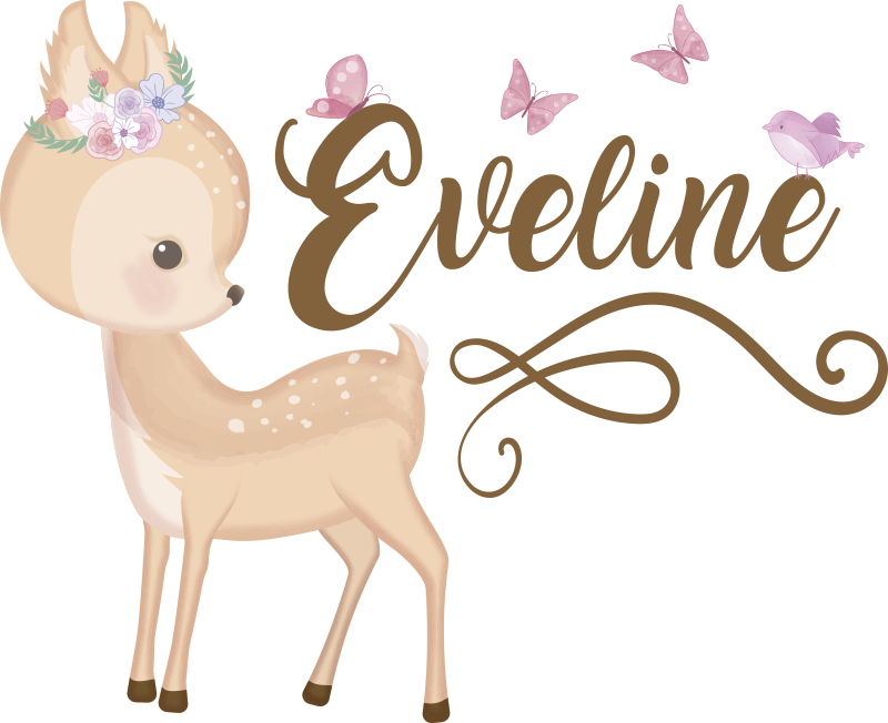 Dywan winylowy dla dziecka z personalizowanym jelonkiem - TenStickers