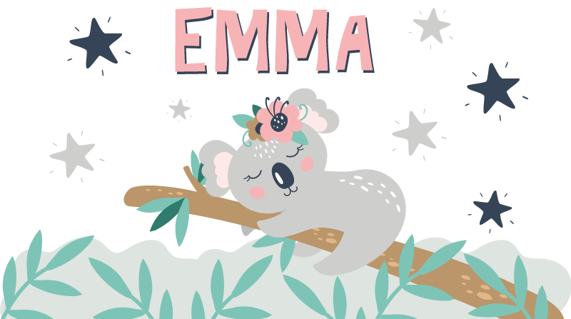 Dywan winylowy dla dziecka z uroczym koalą i imieniem - TenStickers