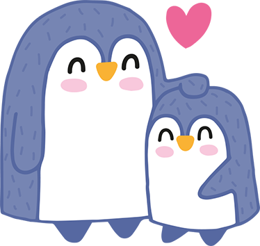 Dywan winylowy dla dziecka mama i mały pingwin - TenStickers