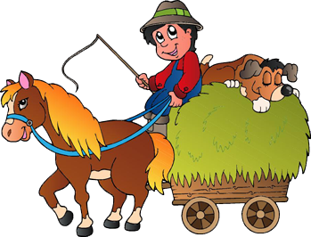 Dywan winylowy dla dziecka koń na biegunach z wózkiem - TenStickers