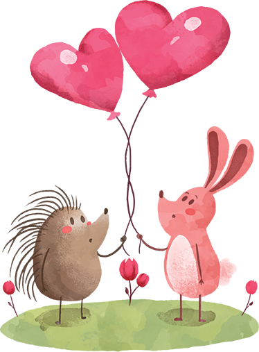 Dywan winylowy dla dziecka jeżyk i królik - TenStickers