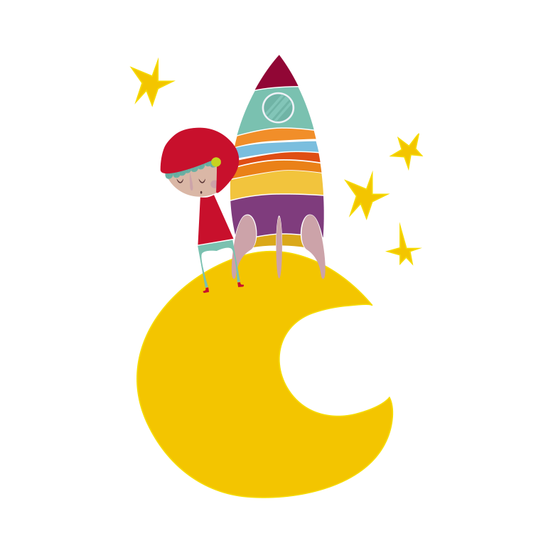 Dywan winylowy dla dziecka rakieta na księżycu - TenStickers