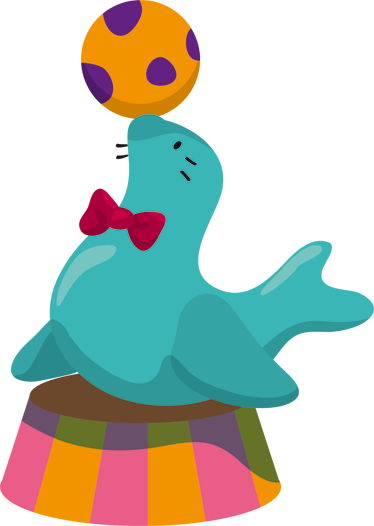 Dywan winylowy dla dziecka z foka cyrkową z piłką - TenStickers