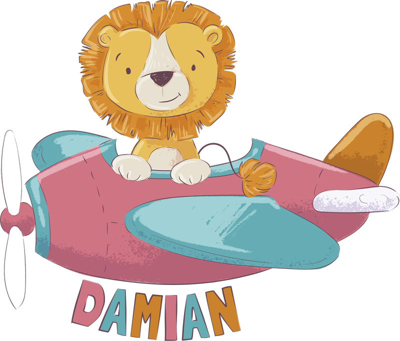 Dywan winylowy dla dziecka z imieniem lwa - TenStickers