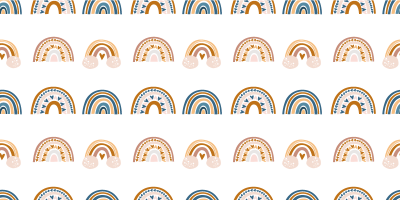 Dywan winylowy dla dziecka ręcznie rysowany jesienny tęcza - TenStickers