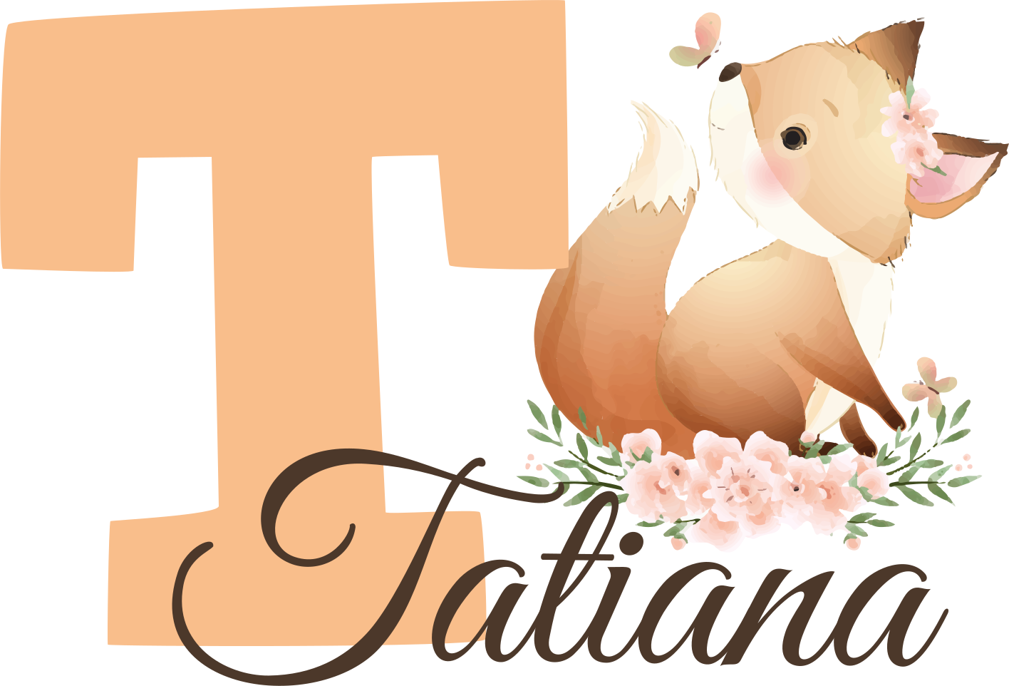 Dywan winylowy dla dziecka lisek z imieniem - TenStickers