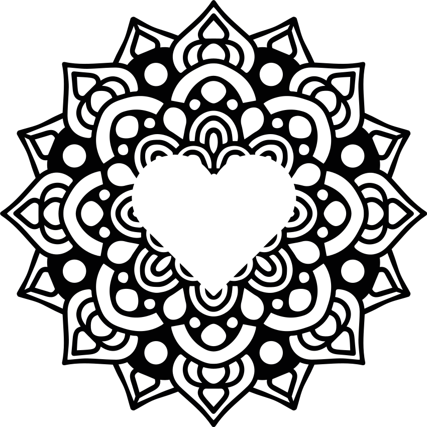 Dywan winylowy do salonu mandala w sercowej ramie - TenStickers