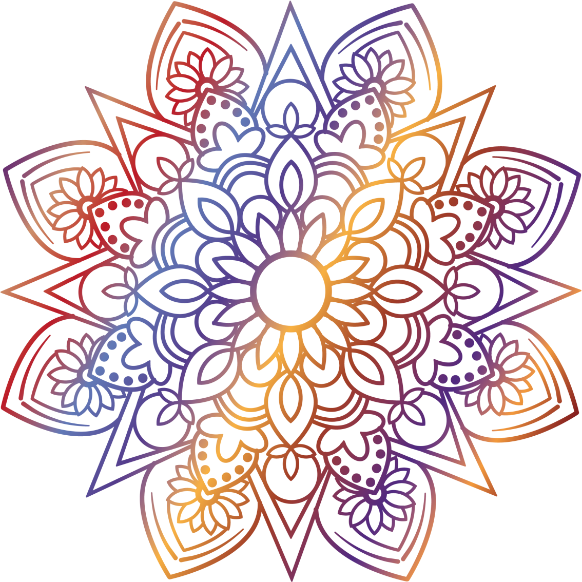 Dywan winylowy do salonu żywy ognisty mandala - TenStickers