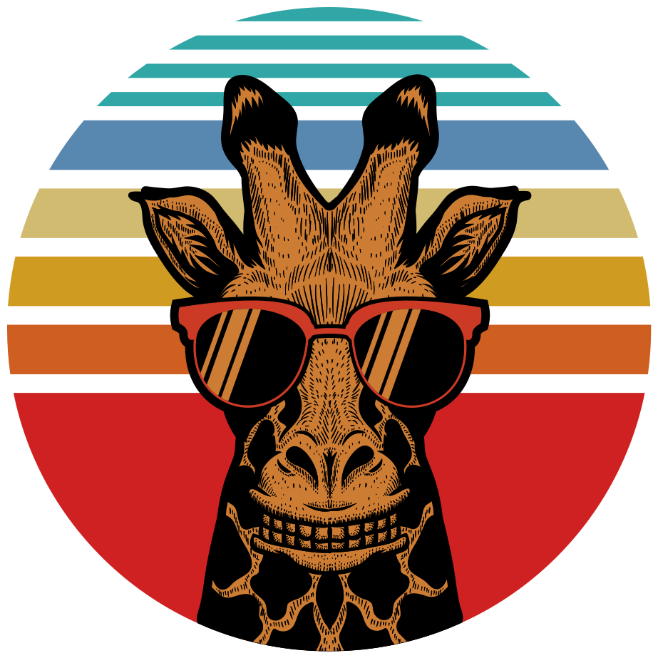 Dywan winylowy do salonu z hipsterską żyrafą - TenStickers
